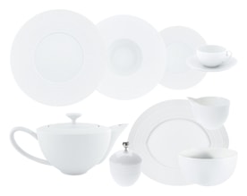 J.L Coquet, Hémisphère White Satin, Essential set for 6 persons