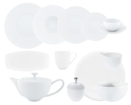 J.L Coquet, Hémisphère White Satin, Dinner set for 6 persons