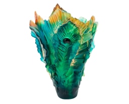 Daum, Fleur de Paon, Large gilded vase