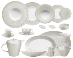 Raynaud, Minéral irisé Pearl Grey, Grand dining set for 8 persons