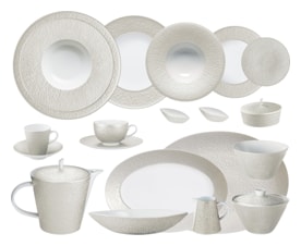Raynaud, Minéral irisé Pearl Grey, Grand dining set for 8 persons