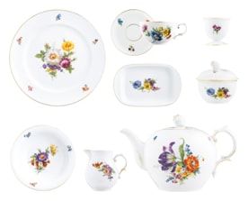 Fürstenberg Alt Fürstenberg bunte blume, Breakfast set for 6 persons