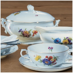 Fürstenberg Alt Fürstenberg bunte blume, Grand dining set for 8 persons