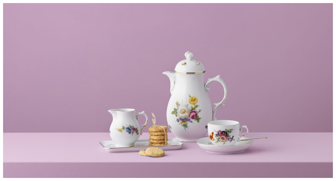 Fürstenberg Alt Fürstenberg bunte blume, Breakfast set for 6 persons