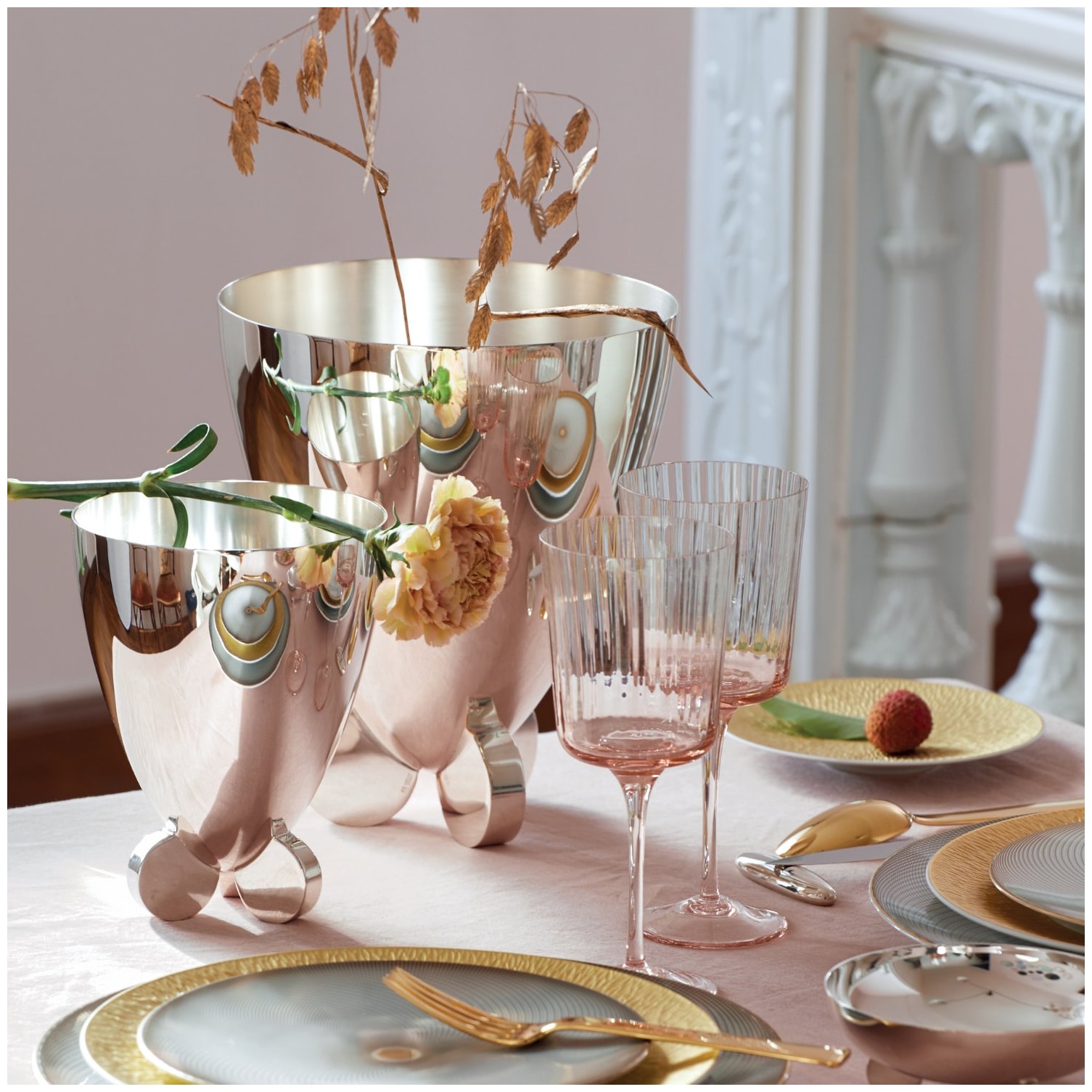 Raynaud, Minéral irisé Nacre, Breakfast set for 6 persons