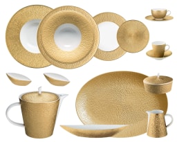 Raynaud, Minéral gold, Dinner set for 6 persons