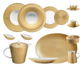 Raynaud, Minéral gold, Dinner set for 6 persons