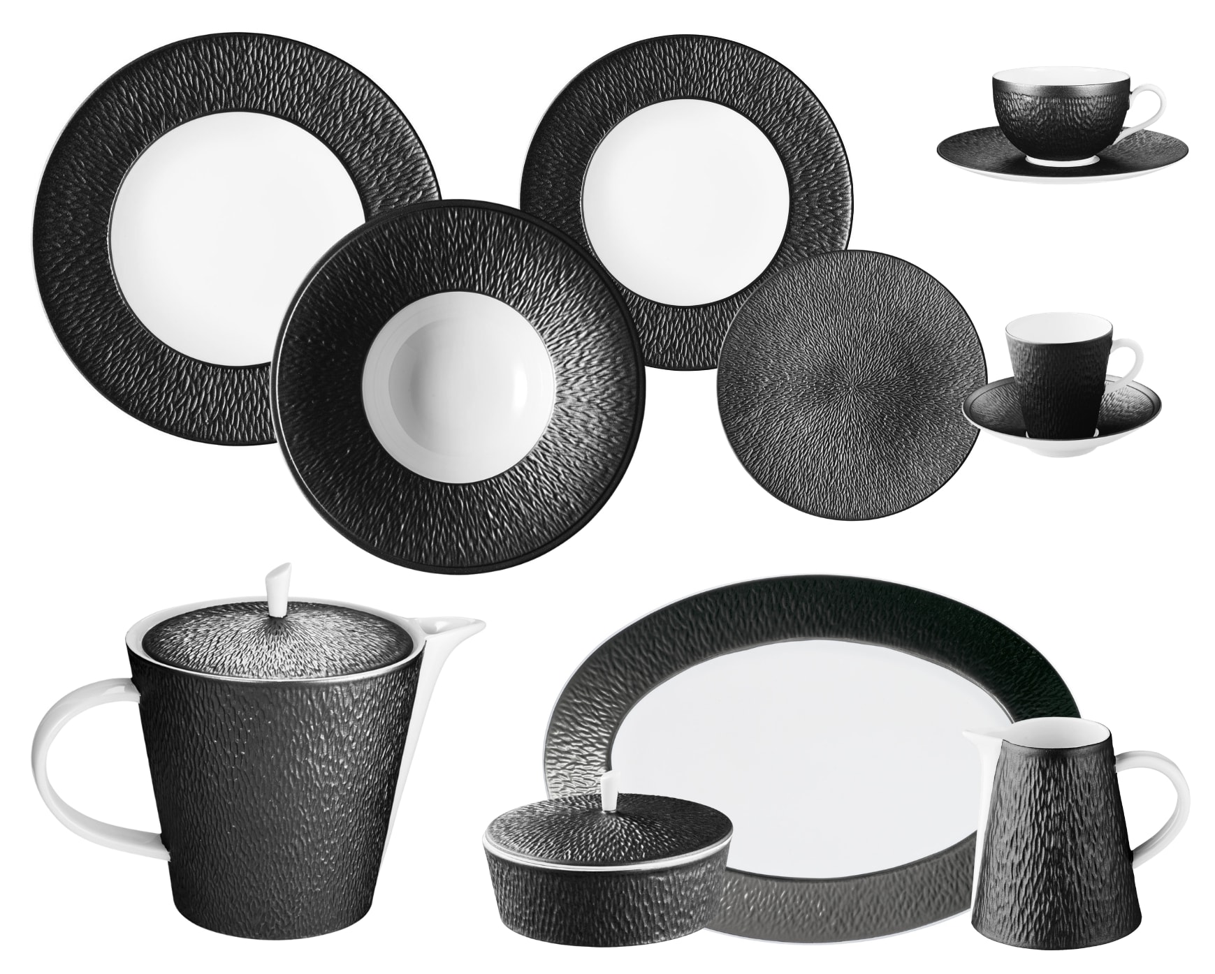 Raynaud, Minéral irisé Black, Essential set for 6 persons