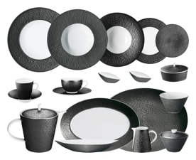 Raynaud, Minéral irisé Black, Grand dining set for 8 persons