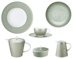 Raynaud, Minéral irisé Celadon, Breakfast set for 6 persons