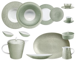 Raynaud, Minéral irisé Celadon, Dinner set for 6 persons