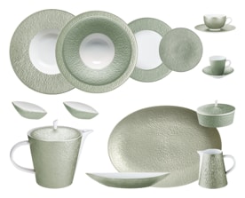 Raynaud, Minéral irisé Celadon, Dinner set for 6 persons