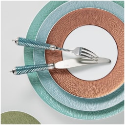 Raynaud, Minéral irisé Celadon, Breakfast set for 6 persons