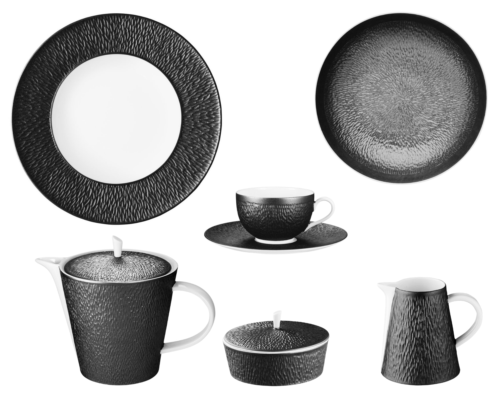 Raynaud, Minéral irisé Black, Breakfast set for 6 persons
