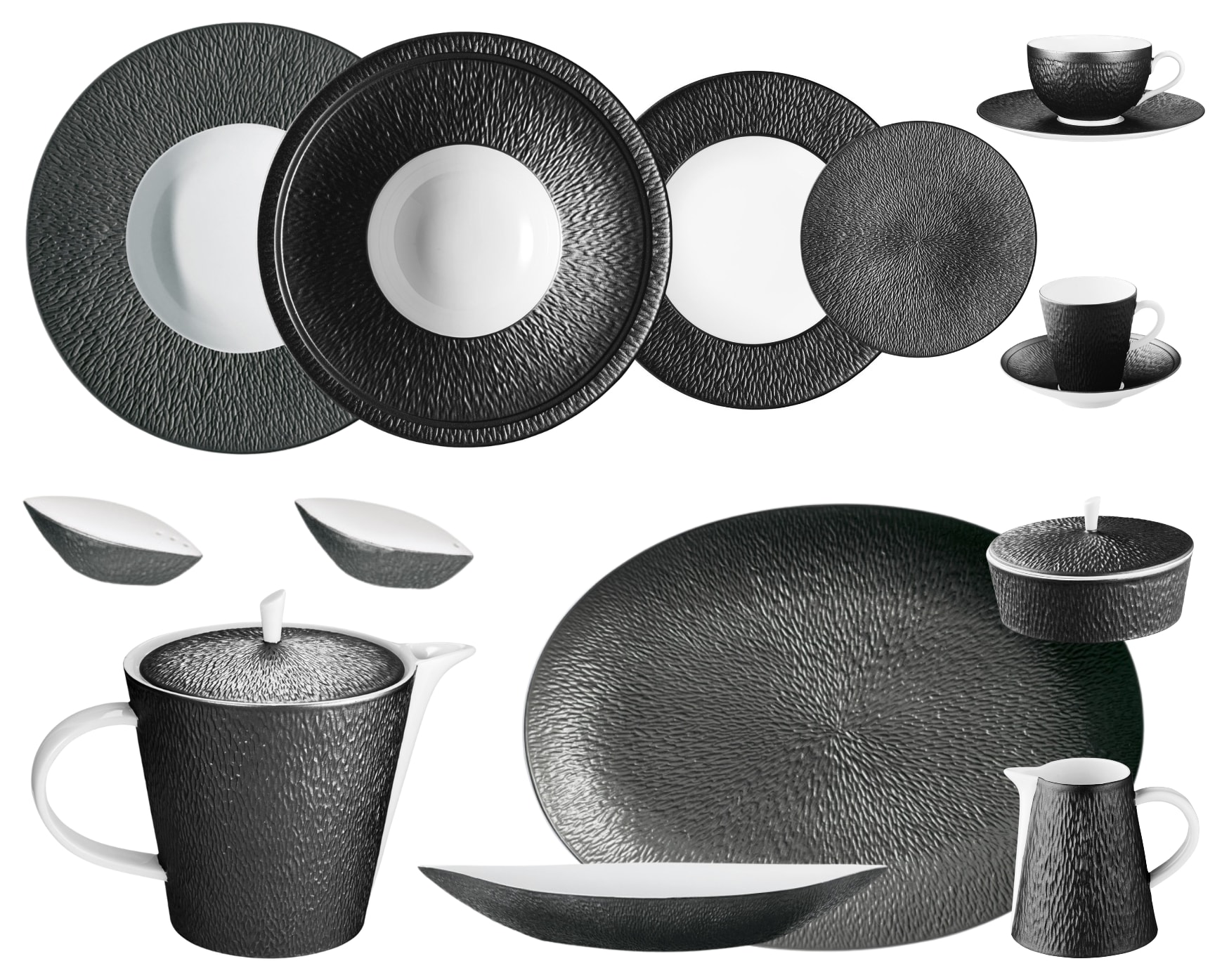 Raynaud, Minéral irisé Black, Dinner set for 6 persons