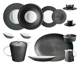 Raynaud, Minéral irisé Black, Dinner set for 6 persons