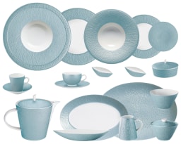 Raynaud, Minéral irisé Sky Blue, Grand dining set for 8 persons