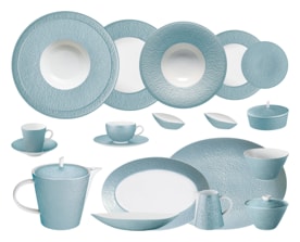 Raynaud, Minéral irisé Sky Blue, Grand dining set for 8 persons
