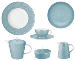 Raynaud, Minéral irisé Sky Blue, Breakfast set for 6 persons