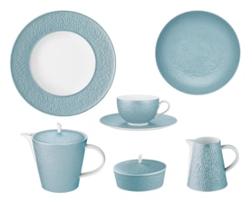 Raynaud, Minéral irisé Sky Blue, Breakfast set for 6 persons