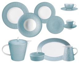 Raynaud, Minéral irisé Sky Blue, Essential set for 6 persons