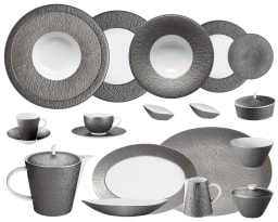 Raynaud, Minéral irisé Dark Grey, Grand dining set for 8 persons