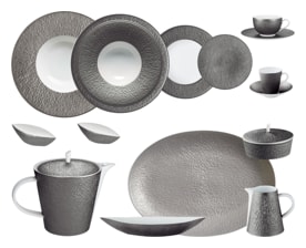 Raynaud, Minéral irisé Dark Grey, Dinner set for 6 persons