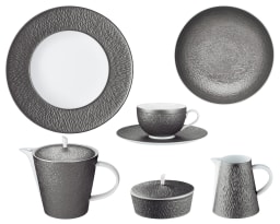 Raynaud, Minéral irisé Dark Grey, Breakfast set for 6 persons