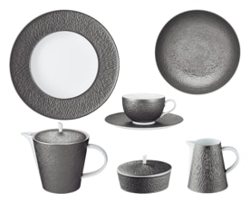 Raynaud, Minéral irisé Dark Grey, Breakfast set for 6 persons