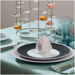 Raynaud, Minéral irisé Dark Grey, Grand dining set for 8 persons