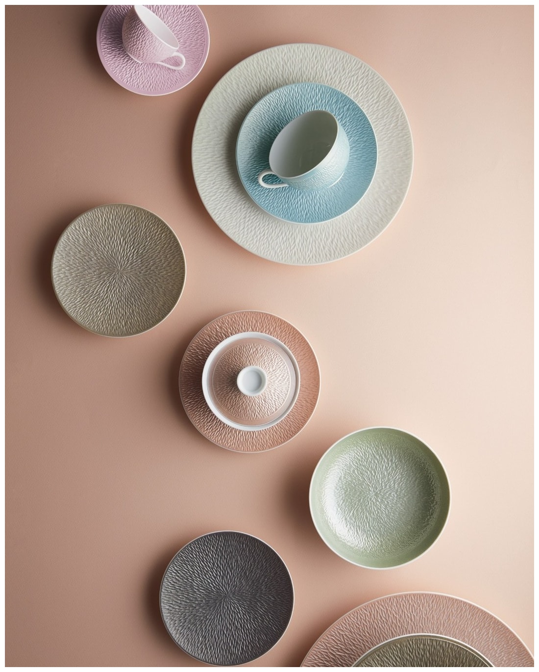 Raynaud, Minéral irisé Dark Grey, Breakfast set for 6 persons