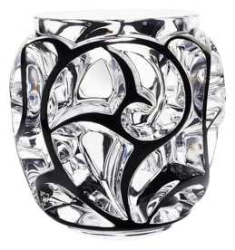 Lalique, Tourbillons vases, Grand vase, black enamelled