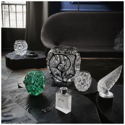 Lalique, Tourbillons vases, Grand vase, black enamelled
