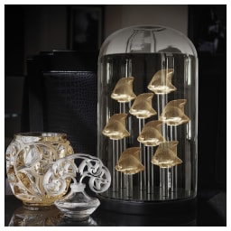 Lalique, Tourbillons vases, Small vase, gold luster