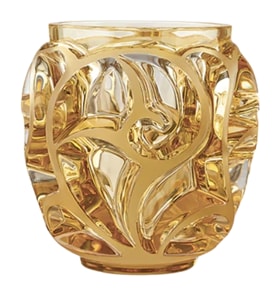 Lalique, Tourbillons vases, Small vase, amber