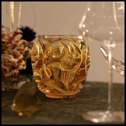 Lalique, Tourbillons vases, Small vase, amber