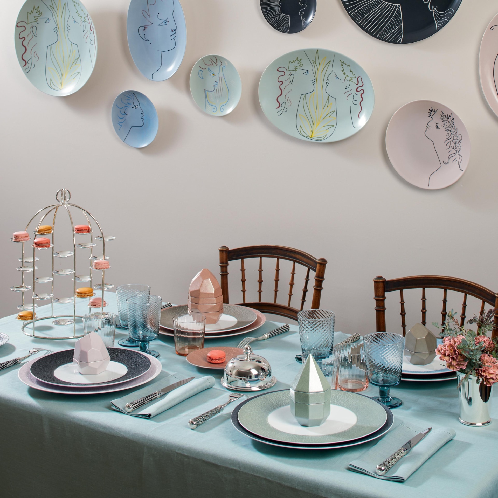 Raynaud, Minéral irisé Shell, Dinner set for 6 persons
