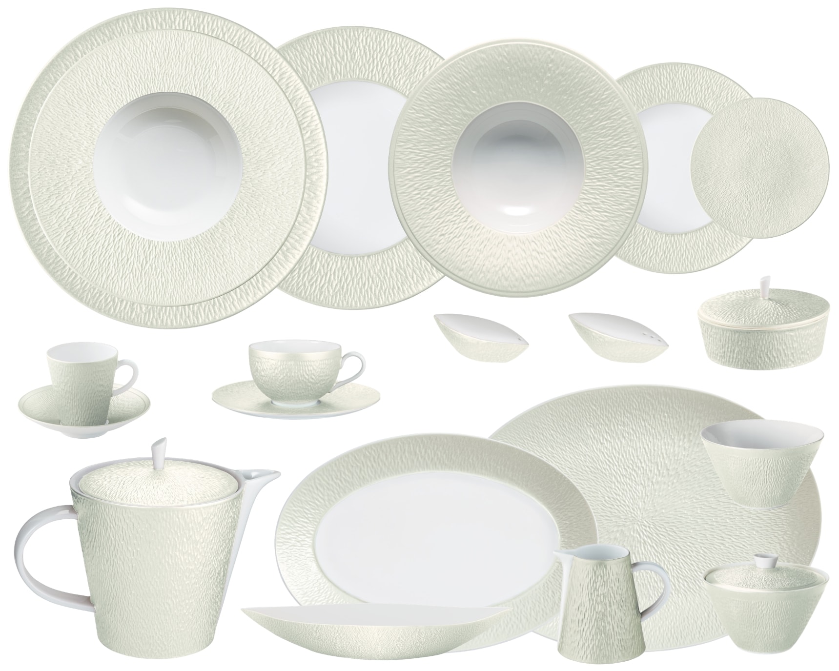 Raynaud, Minéral irisé Shell, Grand dining set for 8 persons