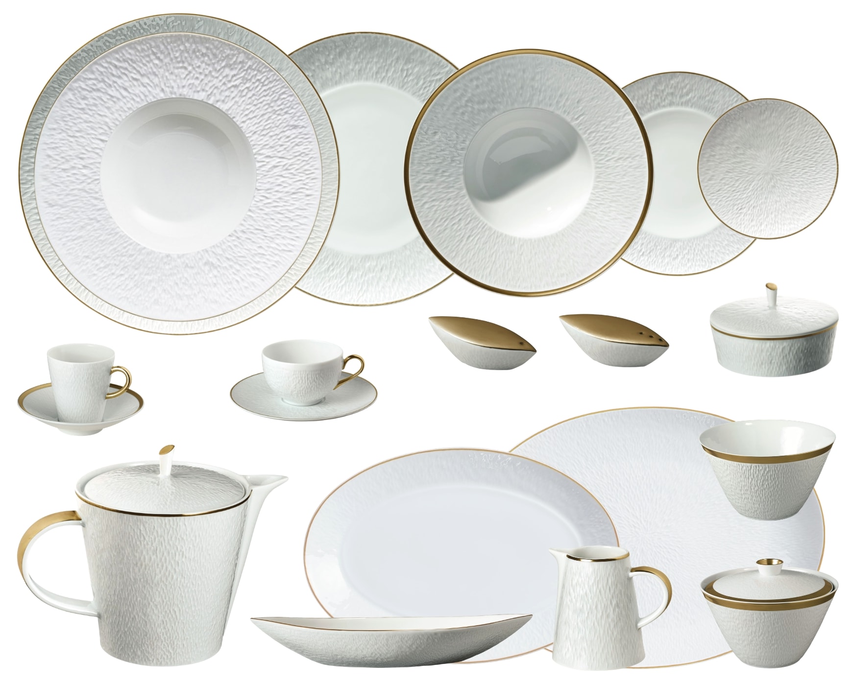 Raynaud, Minéral Gold Rim, Grand dining set for 8 persons