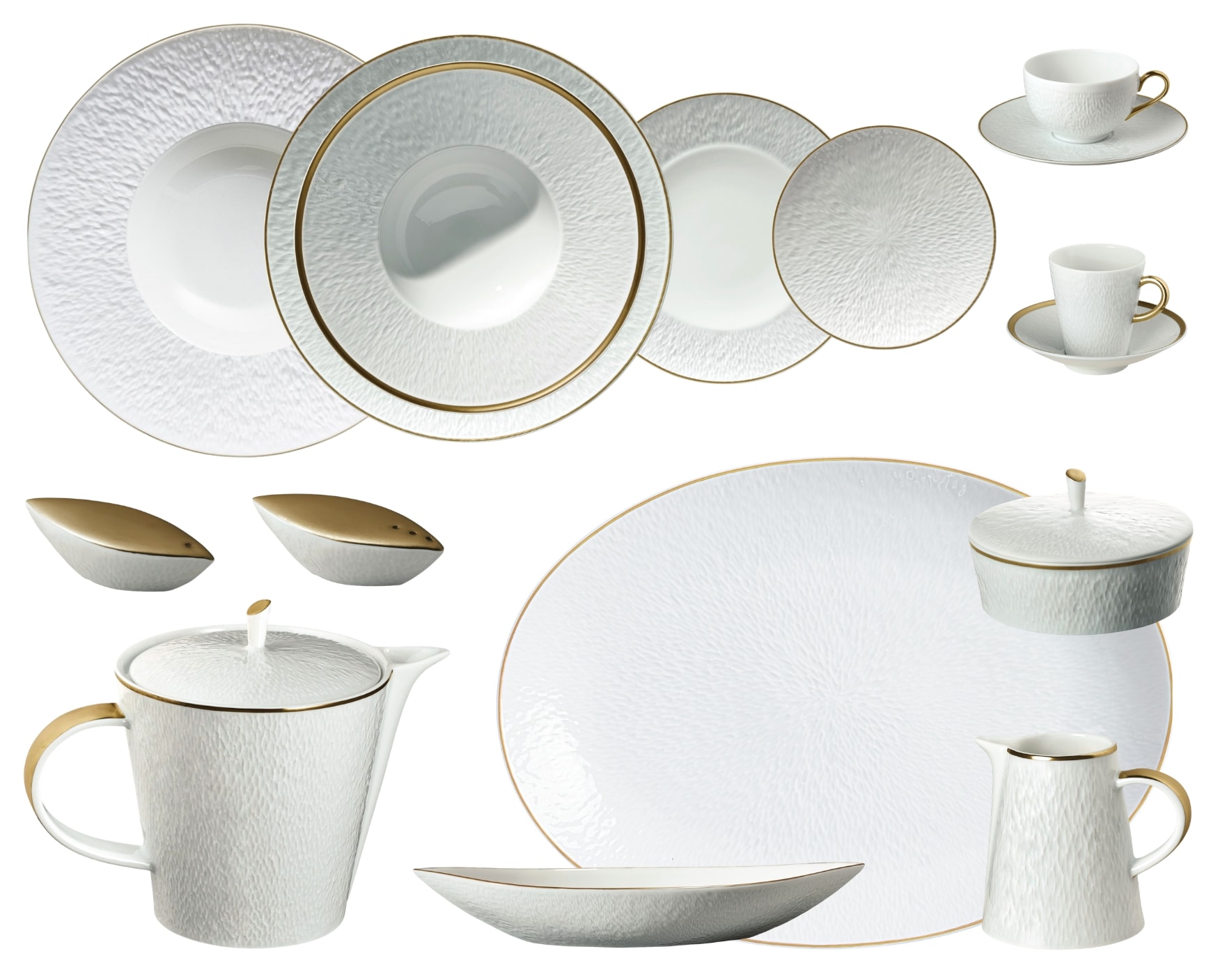 Raynaud, Minéral Gold Rim, Dinner set for 6 persons