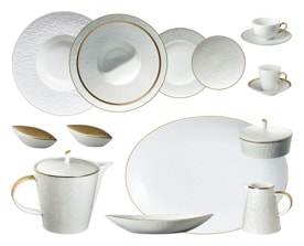 Raynaud, Minéral Gold Rim, Dinner set for 6 persons