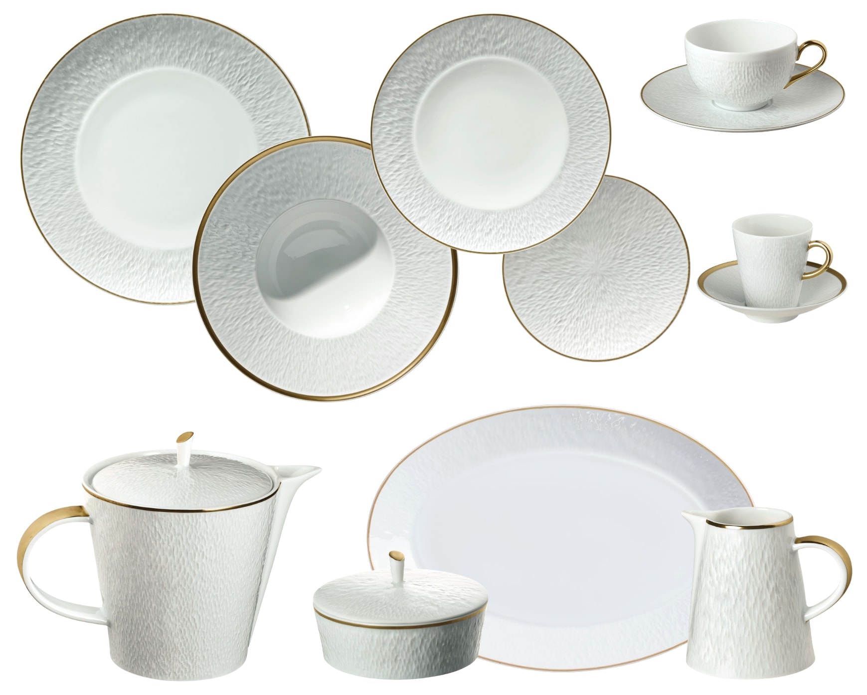 Raynaud, Minéral Gold Rim, Essential set for 6 persons
