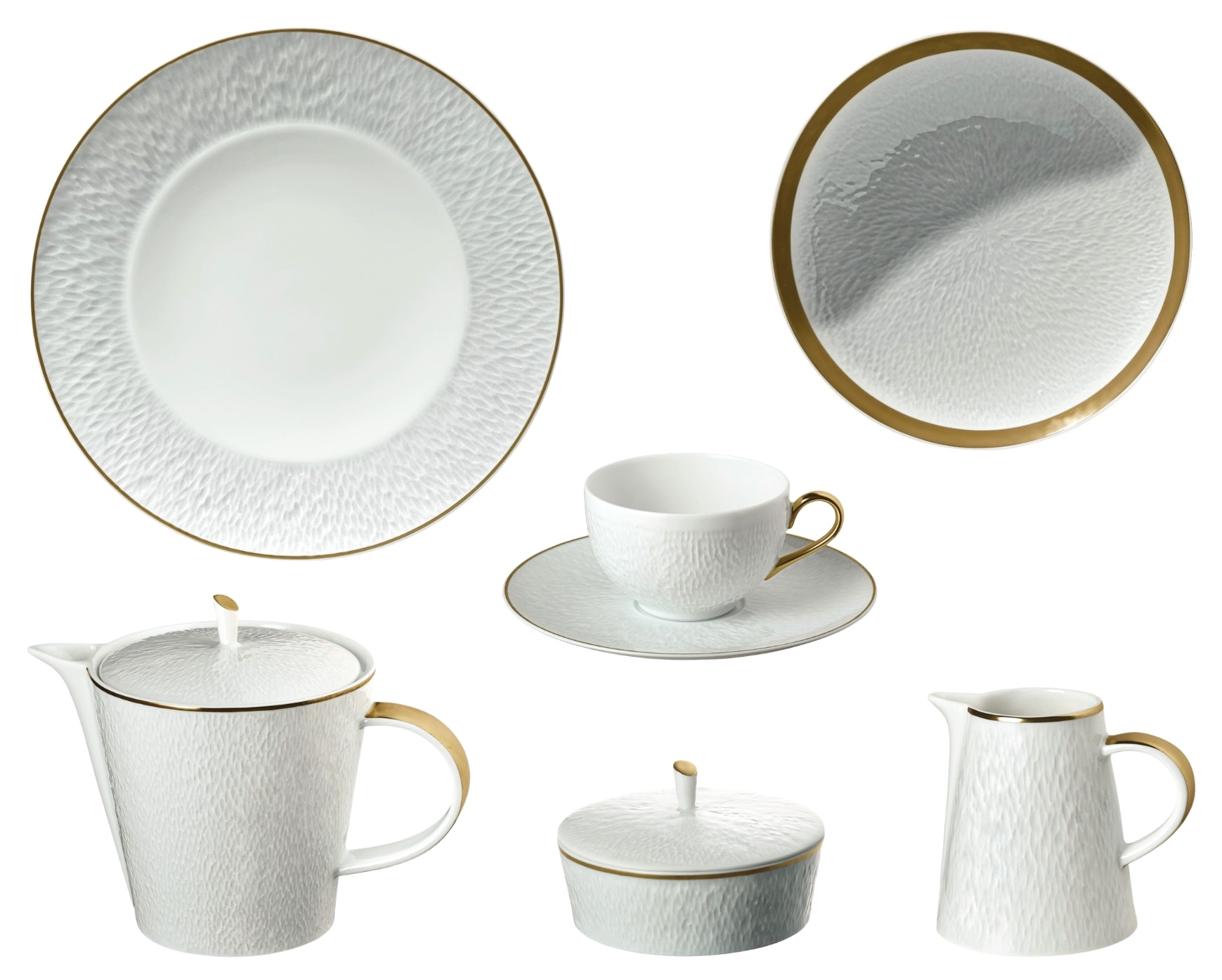 Raynaud, Minéral Gold Rim, Breakfast set for 6 persons