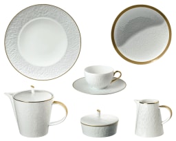 Raynaud, Minéral Gold Rim, Breakfast set for 6 persons