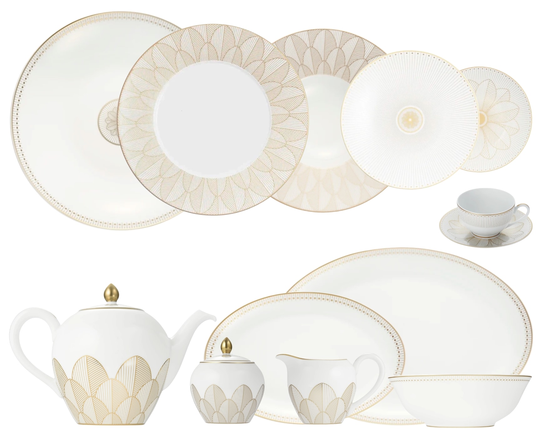Christofle, Malmaison Impériale Gold, Dinner set for 6 persons