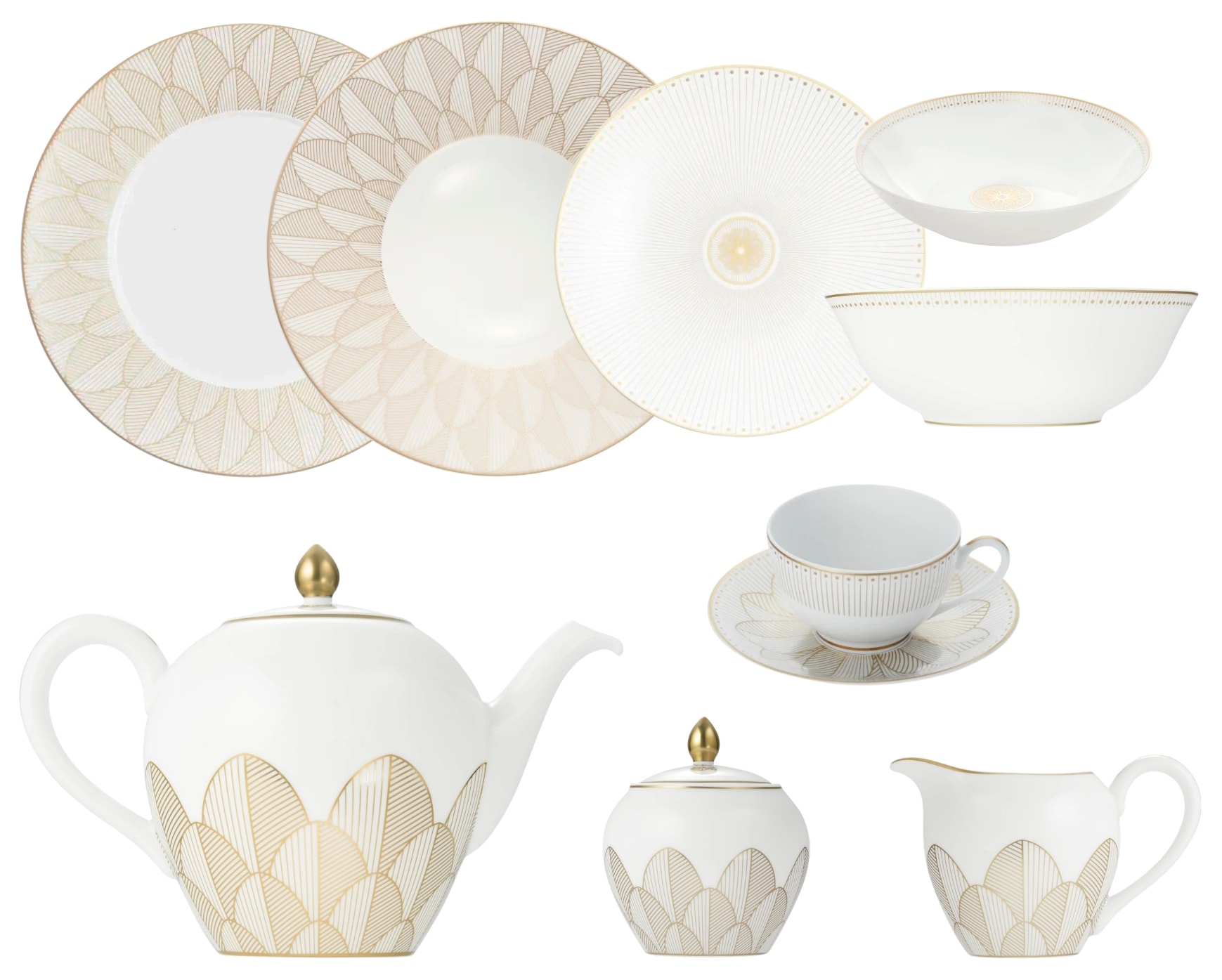 Christofle, Malmaison Impériale Gold, Essential set for 6 persons