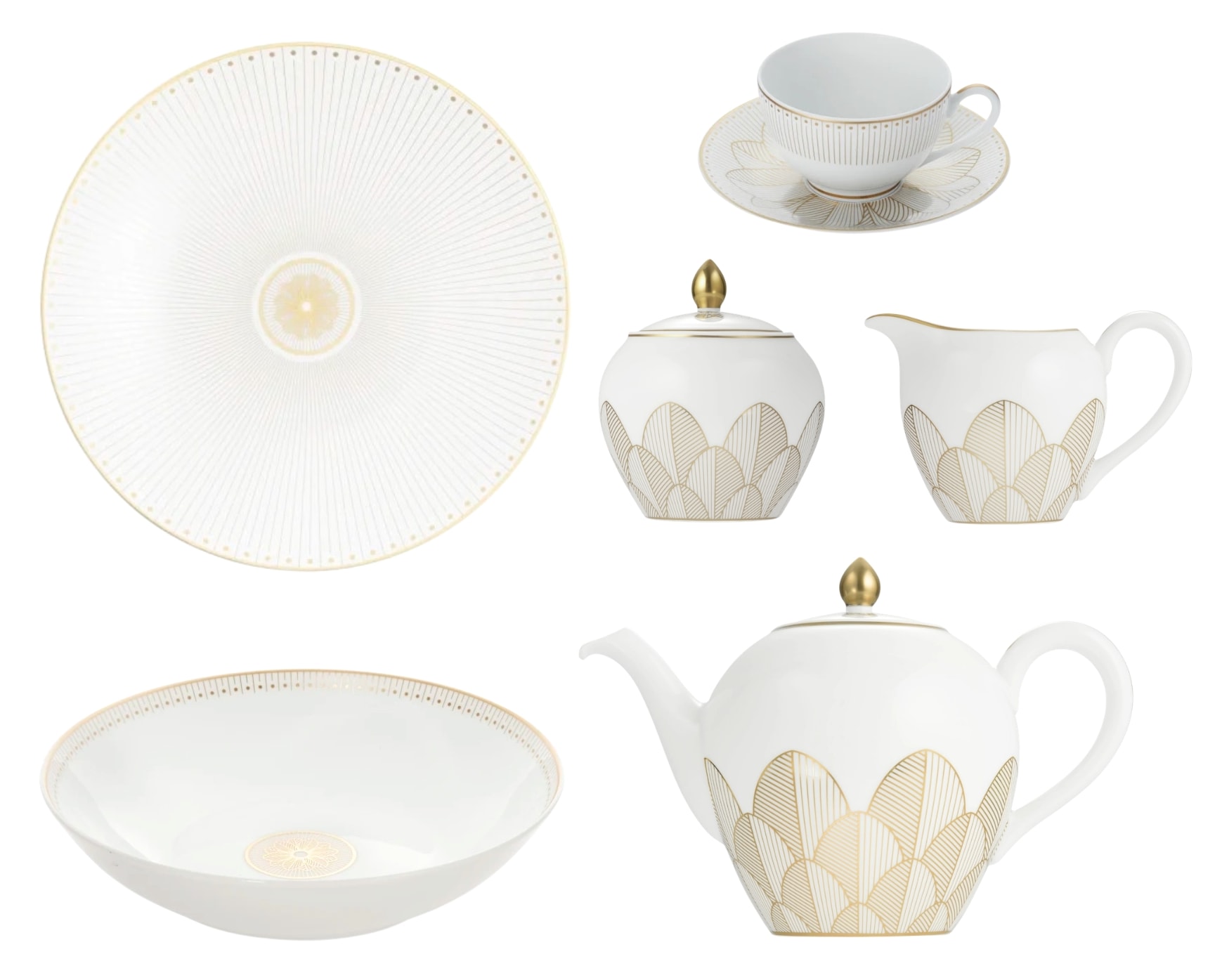 Christofle, Malmaison Impériale Gold, Breakfast set for 6 persons
