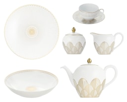 Christofle, Malmaison Impériale Gold, Breakfast set for 6 persons