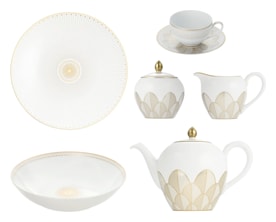 Christofle, Malmaison Impériale Gold, Breakfast set for 6 persons