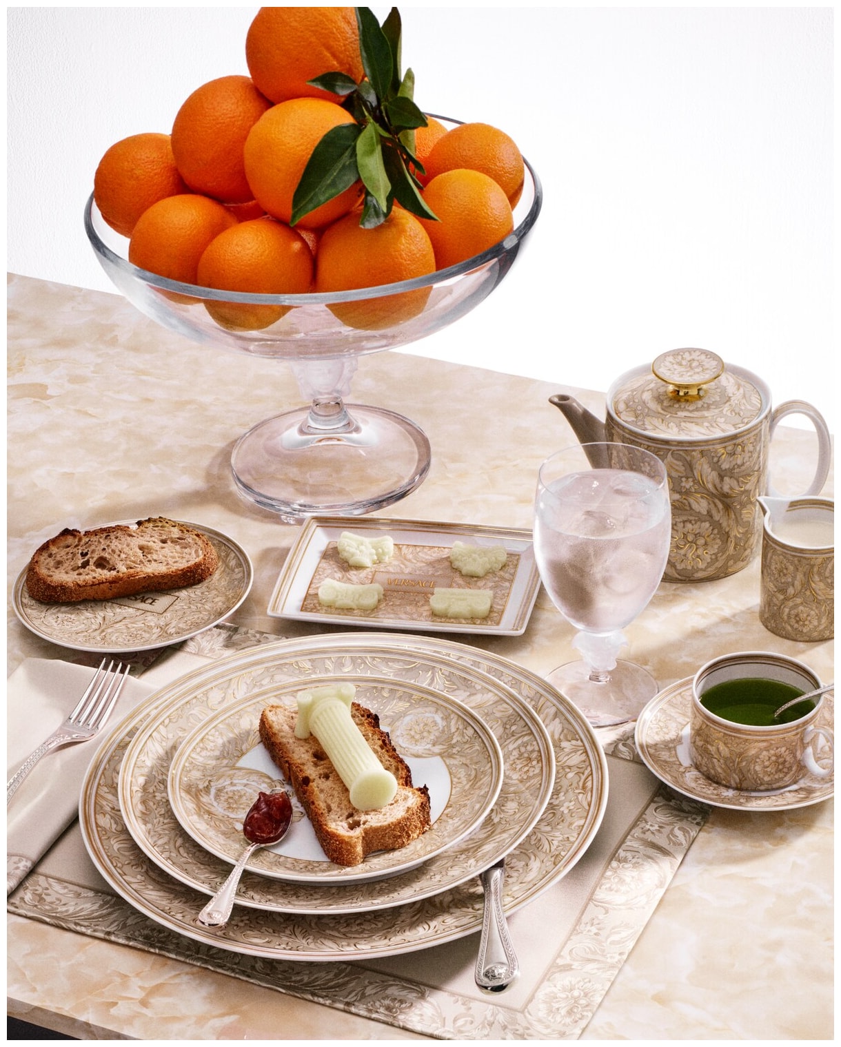 Versace, Barocco Beige, Breakfast set for 6 persons